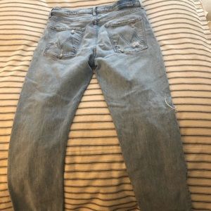 Mother straight leg severely distressed jeans